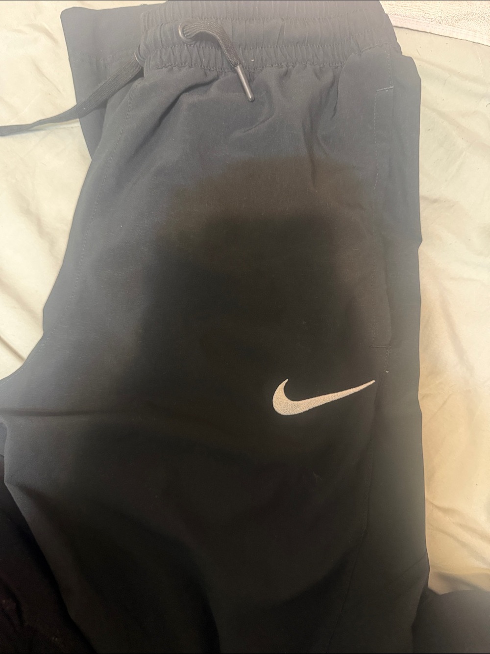 Nike Black Jogger Pants with White Swoosh